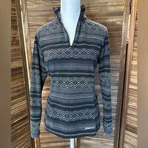 Eddie Bauer Fair Isle 1/4 Zip Fleece Pullover